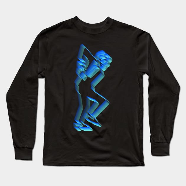 3D Neon Rudeboy Ska Man Design Long Sleeve T-Shirt by DankFutura